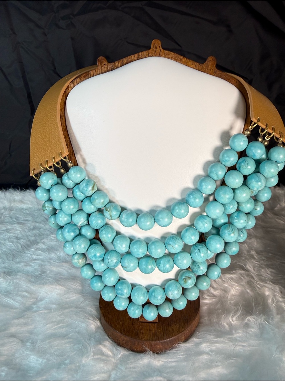 Source Unknown Turquoise Multi-Strand Beaded Necklace